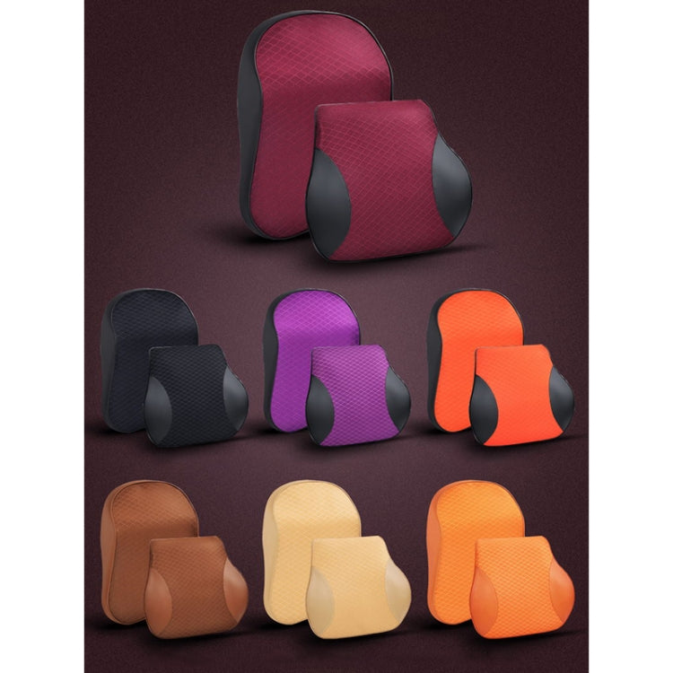 Four Seasons Breathable Memory Foam Car Neck Pillow Polyester Headrest (Orange) - Seat Accessories by PMC TechLife | Online Shopping South Africa | PMC TechLife | Buy Now Pay Later Mobicred