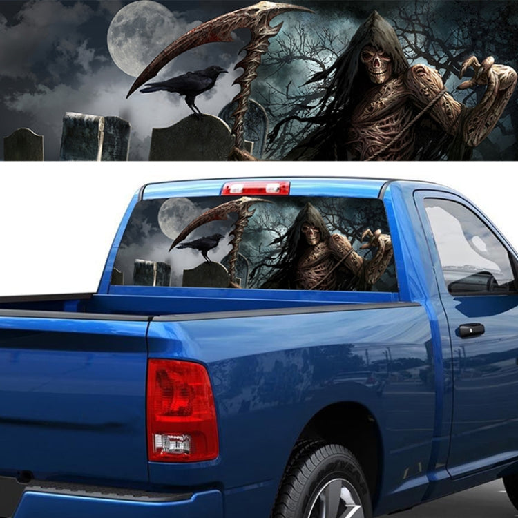Scythe Death Pattern Horror Series Car Rear Window Decorative Sticker, Size: 168 x 74cm - Decorative Sticker by PMC TechLife | Online Shopping South Africa | PMC TechLife | Buy Now Pay Later Mobicred