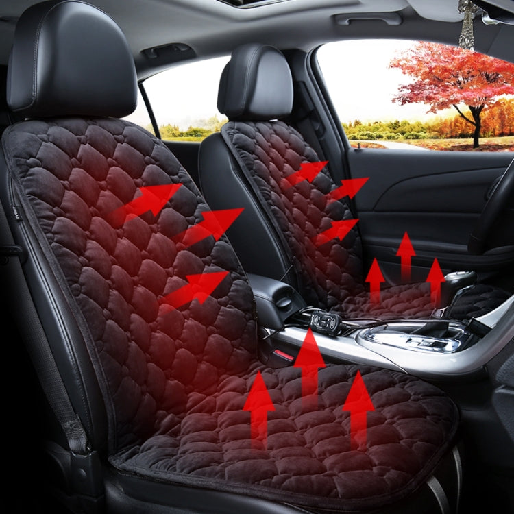 Car 12V Front Seat Heater Cushion Warmer Cover Winter Heated Warm, Double Seat (Black) - Seat Accessories by PMC Jewellery | Online Shopping South Africa | PMC Jewellery | Buy Now Pay Later Mobicred