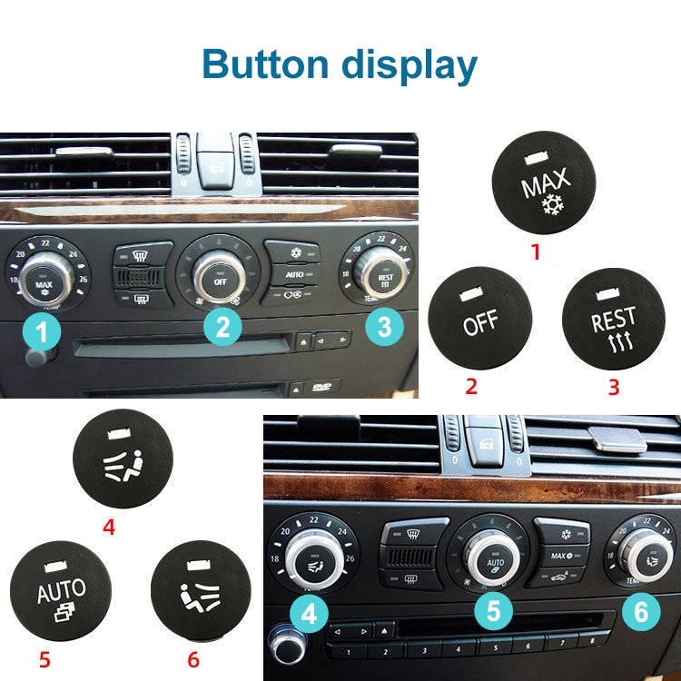 Car Air Conditioner Panel Switch Button RIGHT Key 6131 9250 196-1 for BMW E60 2003-2010, Left Driving - Car Switches by PMC Jewellery | Online Shopping South Africa | PMC Jewellery | Buy Now Pay Later Mobicred