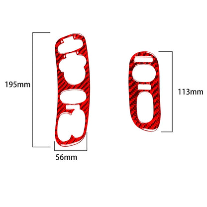 2 in 1 Car Carbon Fiber Door Control Panel Memory Seat Sticker Set for Chevrolet Corvette C5 1998-2004, Left Drive (Red) - Car Interior Mouldings by PMC Jewellery | Online Shopping South Africa | PMC Jewellery | Buy Now Pay Later Mobicred