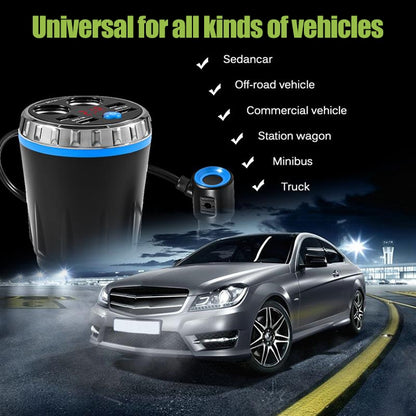 Cup Holder Car Charger Dual Cigarette Lighter 4USB Ports Charger Car MP3 Player (Blue) - Car Charger by PMC Jewellery | Online Shopping South Africa | PMC Jewellery | Buy Now Pay Later Mobicred