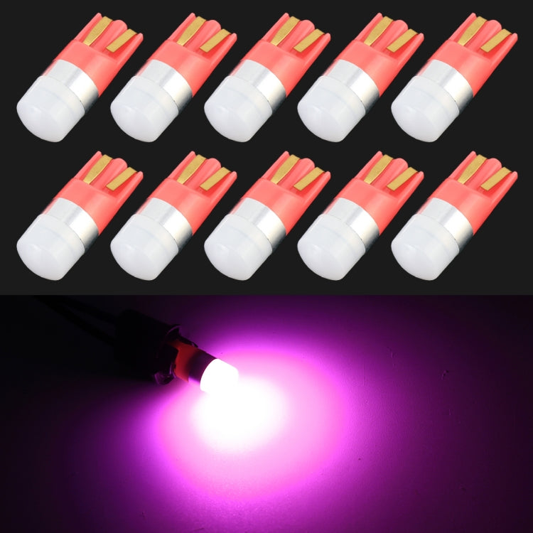 10 PCS T10 / W5W / 168 / 194 DC12V / 0.6W 1LEDs SMD-3030 Car Clearance Light (Pink Light) - Clearance Lights by PMC Jewellery | Online Shopping South Africa | PMC Jewellery | Buy Now Pay Later Mobicred