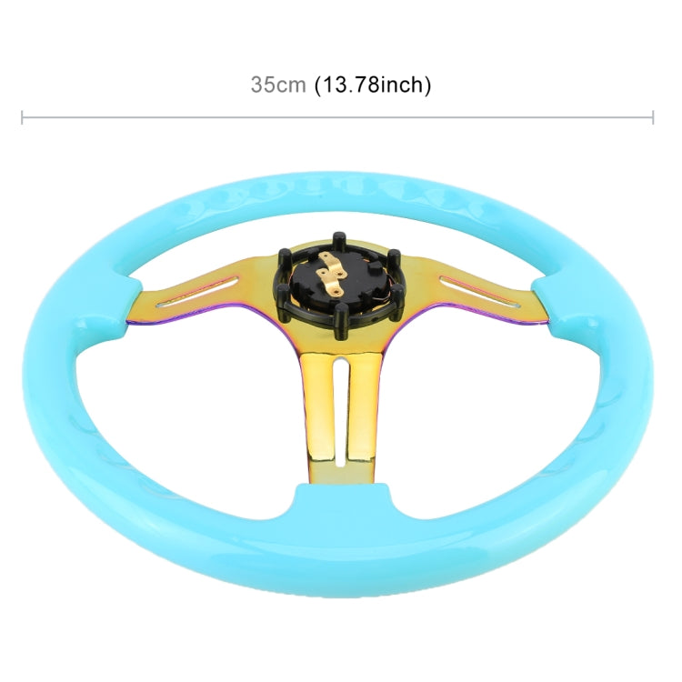 Car Colorful Modified Racing Sport Horn Button Steering Wheel, Diameter: 35cm(Sky Blue) - Steering Wheel Accessories by PMC Jewellery | Online Shopping South Africa | PMC Jewellery | Buy Now Pay Later Mobicred