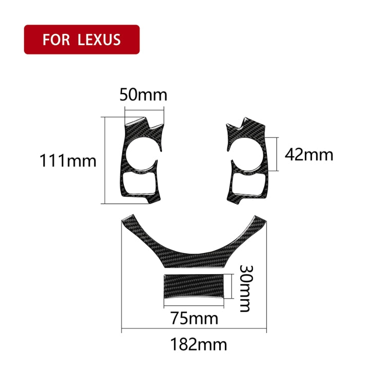 4 in 1 Car Carbon Fiber Steering Wheel Button Decorative Sticker for Lexus IS250 NX200 200t 300h, Left and Right Drive Universal - Car Interior Mouldings by PMC Jewellery | Online Shopping South Africa | PMC Jewellery | Buy Now Pay Later Mobicred