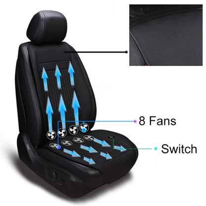 Car 12V Cushion Summer USB Breathable Ice Silk Seat Cover, Eight Fans + Ventilation and Refrigeration (Black) - Seat Accessories by PMC Jewellery | Online Shopping South Africa | PMC Jewellery | Buy Now Pay Later Mobicred