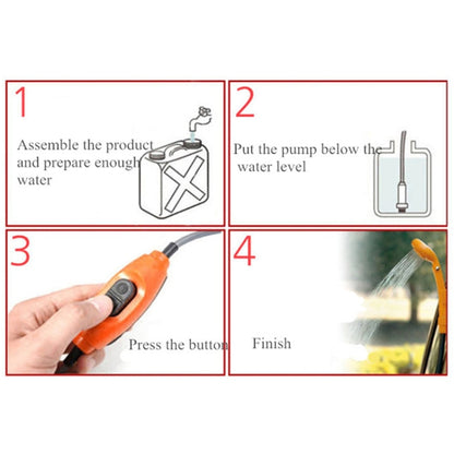 12V Portable Outdoor Car Electric Shower Sprinkler Washer (Orange) - Car washing supplies by PMC Jewellery | Online Shopping South Africa | PMC Jewellery | Buy Now Pay Later Mobicred