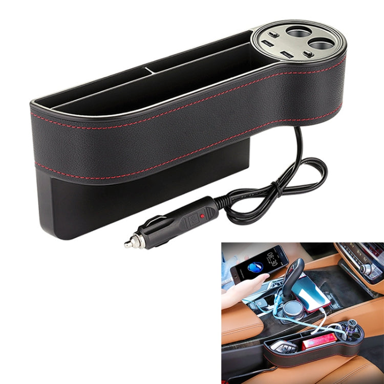 Car Multi-functional Console PU Leather Box Cigarette Lighter Charging Pocket Cup Holder Seat Gap Side Storage Box - Stowing Tidying by PMC Jewellery | Online Shopping South Africa | PMC Jewellery | Buy Now Pay Later Mobicred