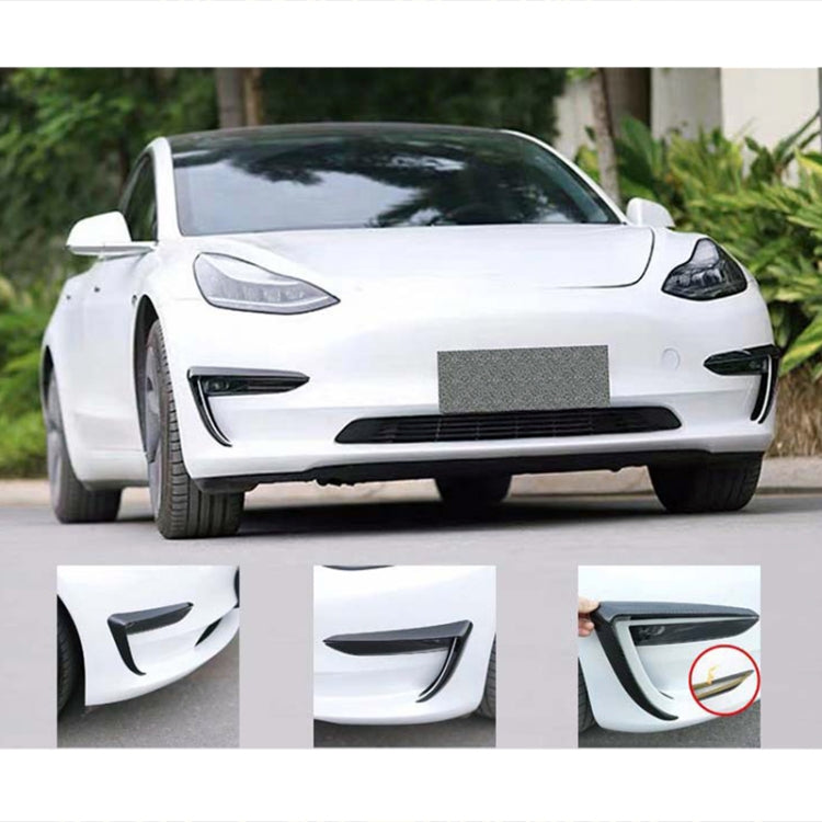 2 PCS Car Lamp Eyebrow Decorative Sticker Fog Lamp Frame for Tesla Model 3(Black) - Lamp Decoration by PMC Jewellery | Online Shopping South Africa | PMC Jewellery | Buy Now Pay Later Mobicred