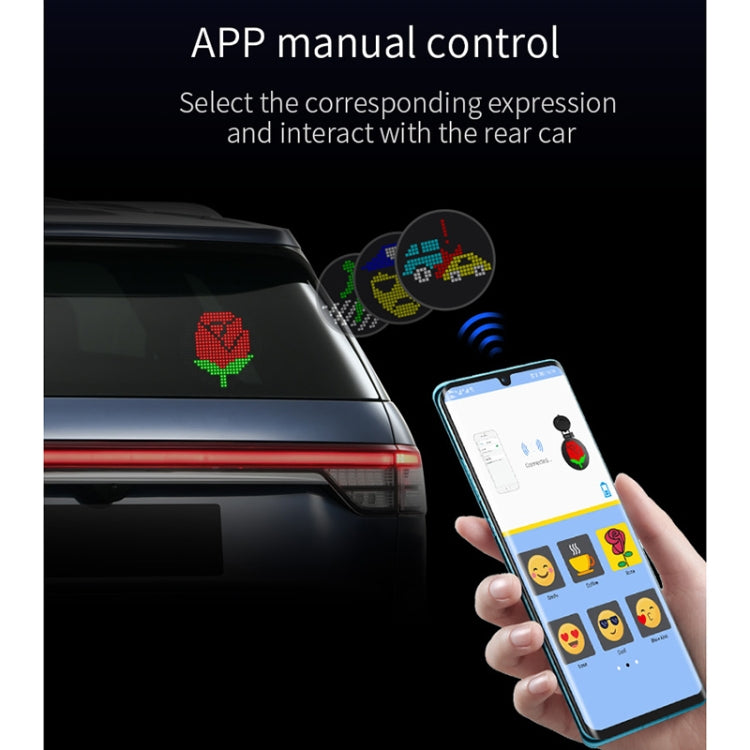 EM01 Car Bluetooth Intelligent LED Expression Sticker Emoticons APP Manual Control - Others by PMC Jewellery | Online Shopping South Africa | PMC Jewellery | Buy Now Pay Later Mobicred