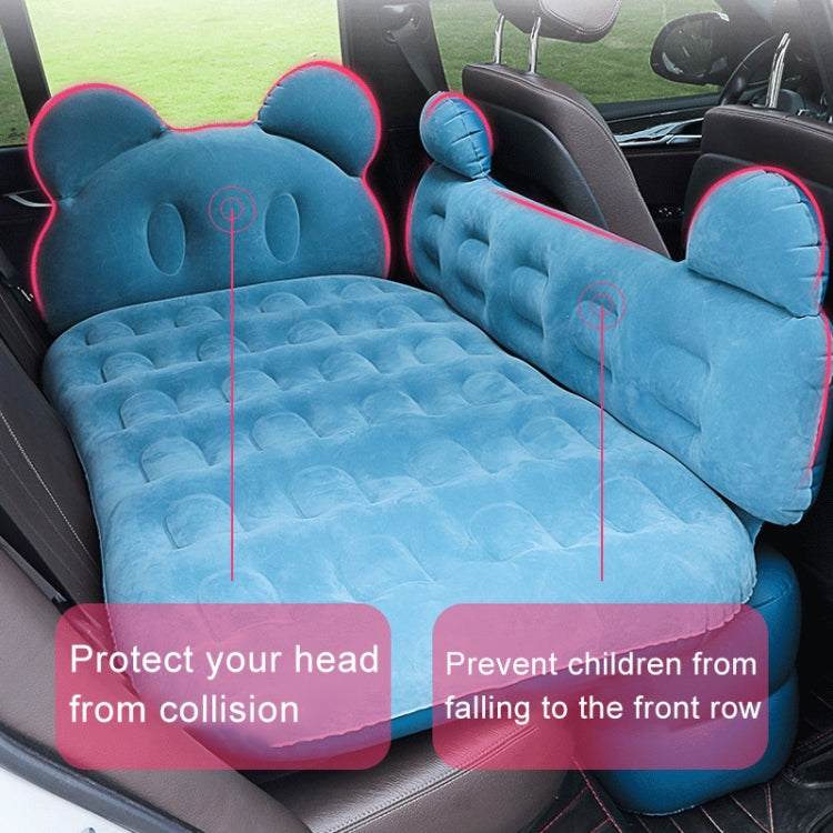 Universal Car Cartoon Travel Inflatable Mattress Air Bed Camping Back Seat Couch with Head Protector + Wide Side Baffle (Light Grey) - Seat Accessories by PMC Jewellery | Online Shopping South Africa | PMC Jewellery | Buy Now Pay Later Mobicred