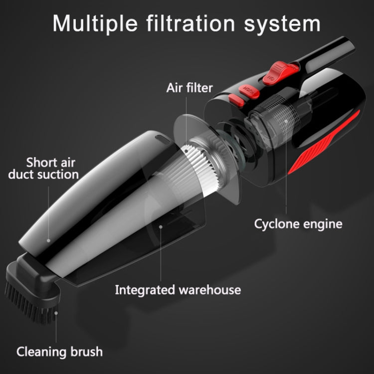 Car Wired Portable 120W Handheld Powerful Vacuum Cleaner with LED Light Cable Length: 5m(Black) - Vacuum Cleaner by PMC TechLife | Online Shopping South Africa | PMC TechLife | Buy Now Pay Later Mobicred
