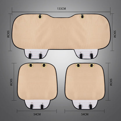 3 in 1 Car Seat Cushion Free Binding Half Inclusive Seat Mat Set (Beige) - Seat Accessories by PMC Jewellery | Online Shopping South Africa | PMC Jewellery | Buy Now Pay Later Mobicred