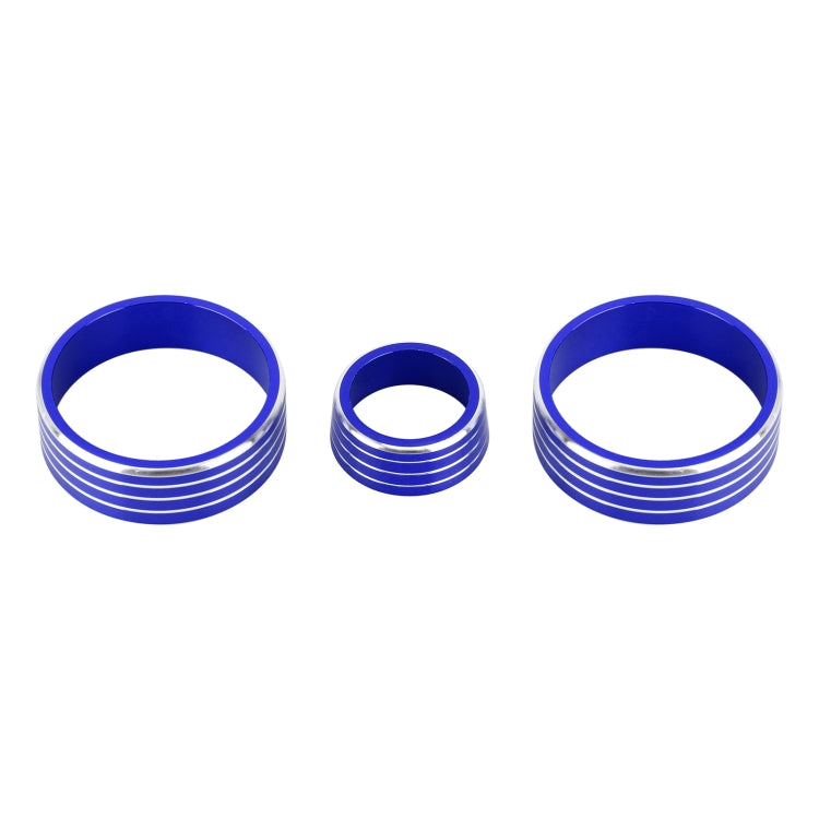 3 PCS Car Aluminum Alloy Air Conditioner Knob Case for Honda VEZEL / XR-V / Fit / GIENIA / City(Blue) - Decoration Rings by PMC Jewellery | Online Shopping South Africa | PMC Jewellery | Buy Now Pay Later Mobicred