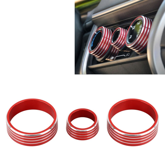 3 PCS Car Aluminum Alloy Air Conditioner Knob Case for Honda VEZEL / XR-V / Fit / GIENIA / City(Red) - Decoration Rings by PMC Jewellery | Online Shopping South Africa | PMC Jewellery | Buy Now Pay Later Mobicred