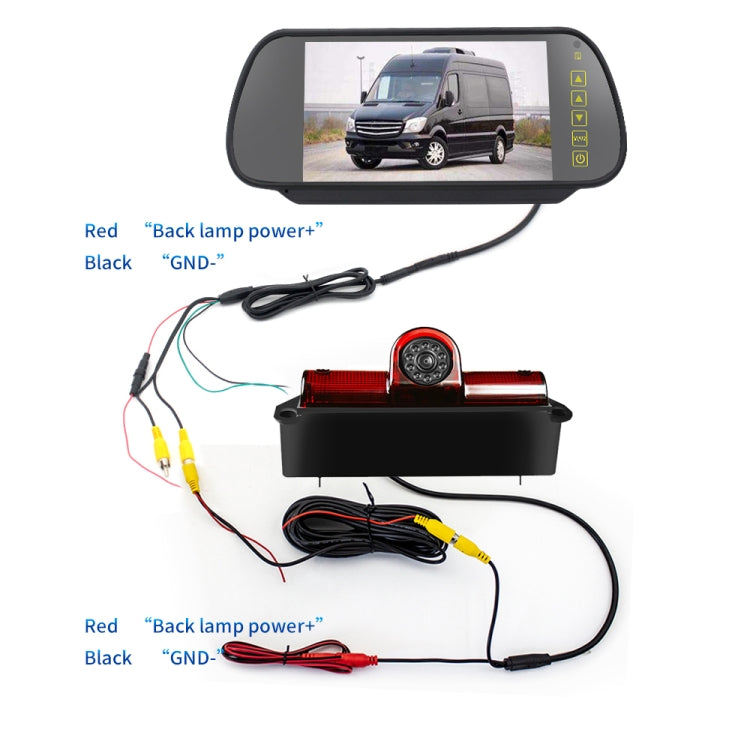 PZ467 Car Waterproof 170 Degree Brake Light View Camera + 7 inch Rearview Monitor for Chevrolet - Rear View Cameras by PMC Jewellery | Online Shopping South Africa | PMC Jewellery | Buy Now Pay Later Mobicred