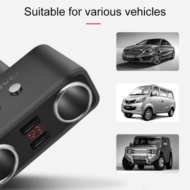 SHUNWEI SD-1925 120W 3A Car 2 in 1 Dual USB Charger 90 Degree Free Rotation Cigarette Lighter(Black) - Cigar Socket by SHUNWEI | Online Shopping South Africa | PMC Jewellery