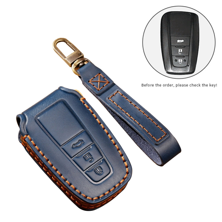 Hallmo Car Cowhide Leather Key Protective Cover Key Case for Toyota Corolla 2018 3-button(Brown) - free shipping - PMC TechLife - Order now!