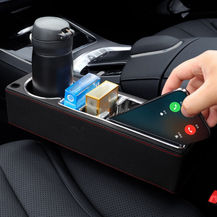 Car Multi-functional Console PU Leather Box Cup Holder Seat Gap Side Storage Box (Beige) - Stowing Tidying by PMC TechLife | Online Shopping South Africa | PMC TechLife | Buy Now Pay Later Mobicred