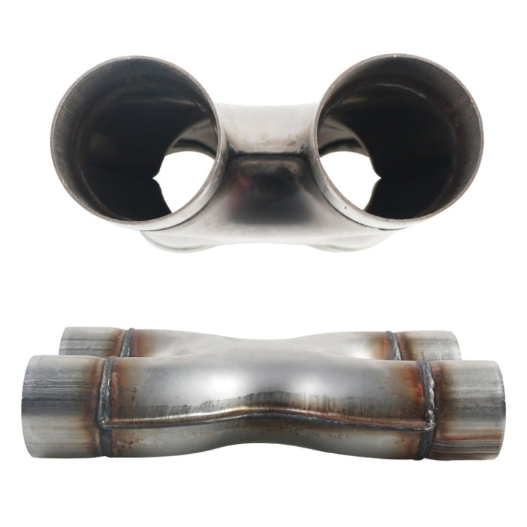 Dual 2.5 inch Car Universal 304 Stainless Steel X-type Exhaust Pipe - Exhaust Pipes by PMC Jewellery | Online Shopping South Africa | PMC Jewellery