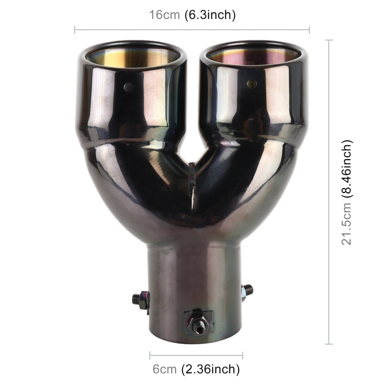 Universal Car Styling Stainless Steel Elbow Exhaust Tail Muffler Tip Pipe, Inside Diameter: 6cm (Grey) - Exhaust Pipes by PMC TechLife | Online Shopping South Africa | PMC TechLife | Buy Now Pay Later Mobicred