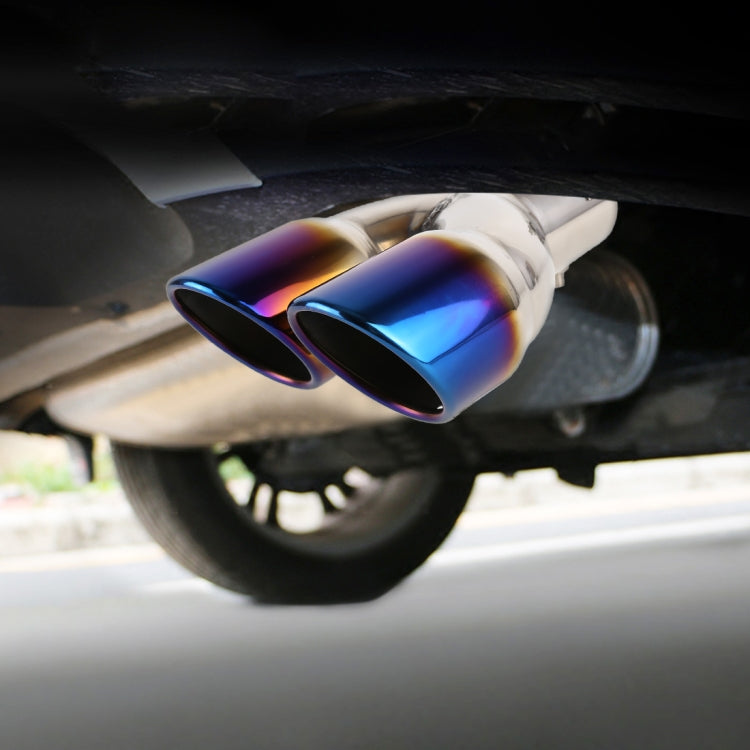 Universal Car Styling Stainless Steel Straight Exhaust Tail Muffler Tip Pipe, Inside Diameter: 6cm (Blue) - Exhaust Pipes by PMC Jewellery | Online Shopping South Africa | PMC Jewellery | Buy Now Pay Later Mobicred