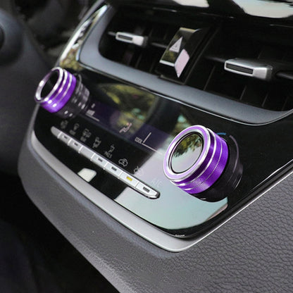 2 PCS Car Metal Air Conditioner Knob Case for Toyota Corolla / Levin / Allion / Yaris 2019-2021 (Purple) - Decoration Rings by PMC Jewellery | Online Shopping South Africa | PMC Jewellery | Buy Now Pay Later Mobicred