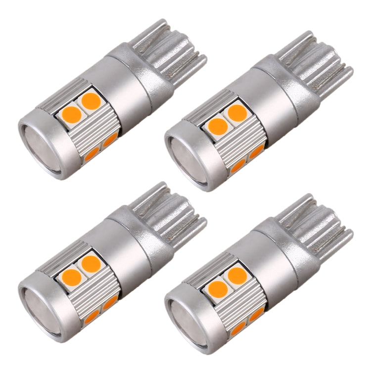 4 PCS T10 DC12V / 2W Car Clearance Light 9LEDs SMD-3030 Lamp Beads (Yellow Light) - Clearance Lights by PMC Jewellery | Online Shopping South Africa | PMC Jewellery | Buy Now Pay Later Mobicred