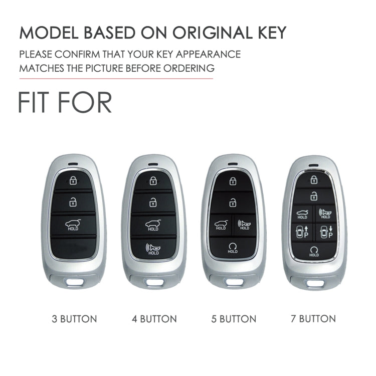 Hallmo Car Cowhide Leather Key Protective Cover Key Case for Hyundai 7-button(Blue) - free shipping - PMC TechLife - Order now!