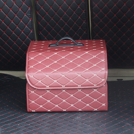 Car Trunk Foldable Storage Box, Rhombic Grid Middle Size: 40 x 32 x 30cm (Wine Red) - Stowing Tidying by PMC Jewellery | Online Shopping South Africa | PMC Jewellery | Buy Now Pay Later Mobicred