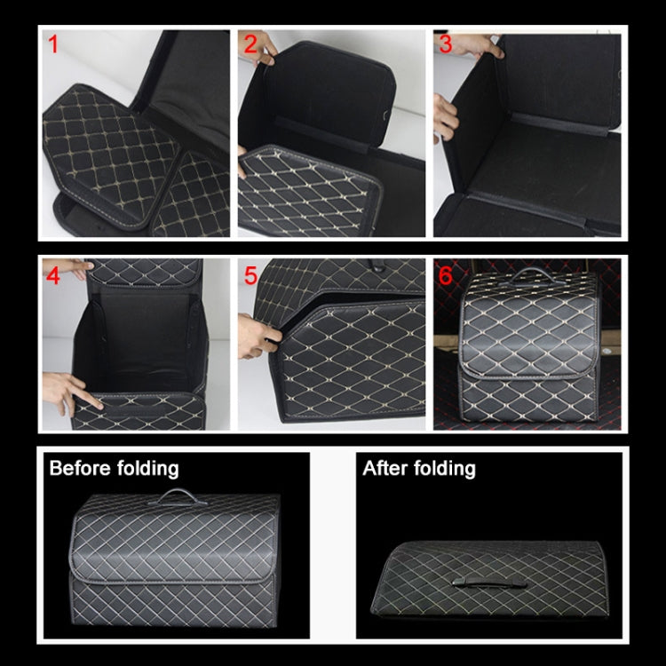 Car Trunk Foldable Storage Box, Rhombic Grid Large Size: 54 x 32 x 30cm (Black) - Stowing Tidying by PMC Jewellery | Online Shopping South Africa | PMC Jewellery | Buy Now Pay Later Mobicred