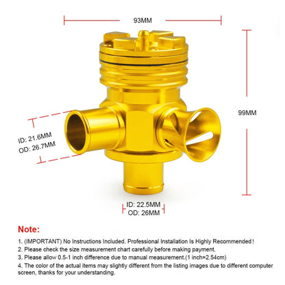 Car Modified Pressure Relief Valve 1.8T/2.7T Discharge Valve for Volkswagen GTi Jetta / Audi A3 A4 A6 TT (Gold) - Engine Fittings by PMC Jewellery | Online Shopping South Africa | PMC Jewellery | Buy Now Pay Later Mobicred