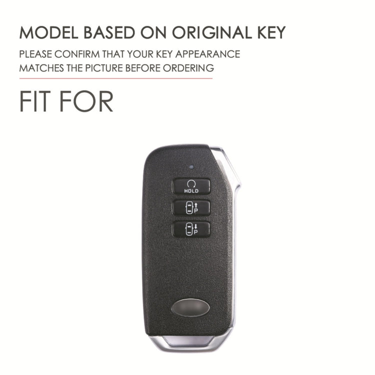 Hallmo Car Cowhide Leather Key Protective Cover for KIA(Black) - Car Key Cases by Hallmo | Online Shopping South Africa | PMC Jewellery | Buy Now Pay Later Mobicred