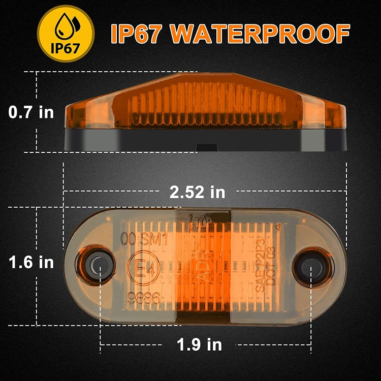 10 PCS MK-019 Car / Truck 6LEDs Side Marker Indicator Lights Bulb Lamp (White Light) - Clearance Lights by PMC TechLife | Online Shopping South Africa | PMC TechLife | Buy Now Pay Later Mobicred