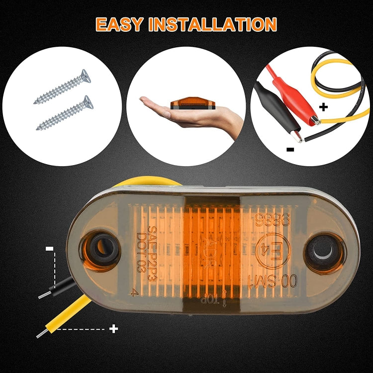 10 PCS MK-019 Car / Truck 6LEDs Side Marker Indicator Lights Bulb Lamp (White Light) - Clearance Lights by PMC TechLife | Online Shopping South Africa | PMC TechLife | Buy Now Pay Later Mobicred