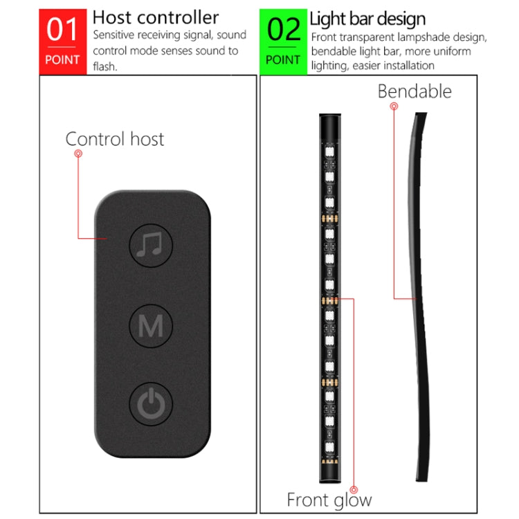 Y12 USB Car Colorful RGB Foot LED Atmosphere Light - Atmosphere lights by PMC TechLife | Online Shopping South Africa | PMC TechLife | Buy Now Pay Later Mobicred