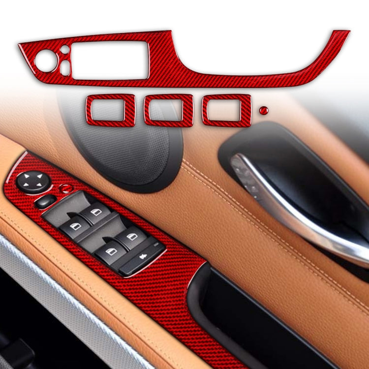 5 PCS Set for BMW 3 Series E90 Carbon Fiber Car Right Driving Lifting Panel Decorative Sticker with Folding, Diameter: 37.8cm(Red) - Car Interior Mouldings by PMC Jewellery | Online Shopping South Africa | PMC Jewellery | Buy Now Pay Later Mobicred