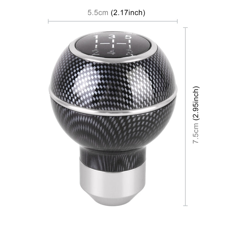 Universal Car Carbon Fiber Texture Metal Gear Shift Knob (Silver) - Shift Knob by PMC Jewellery | Online Shopping South Africa | PMC Jewellery | Buy Now Pay Later Mobicred