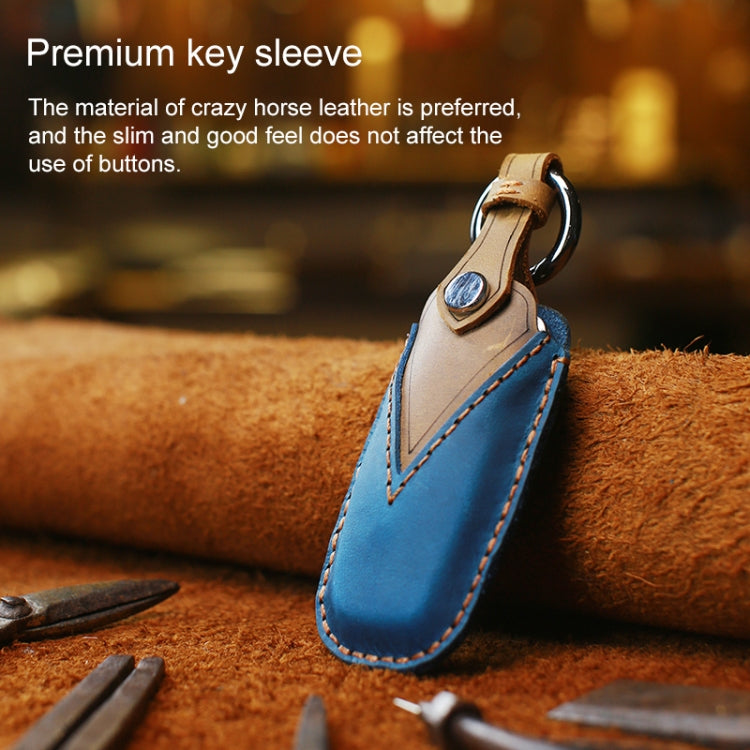 For Audi Series Car Cowhide Leather Key Protective Cover Key Case, A Version 2016-2017 (Red) - Car Key Cases by PMC Jewellery | Online Shopping South Africa | PMC Jewellery | Buy Now Pay Later Mobicred