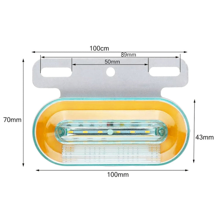 2 PCS 12V 12LED Car Oval Side Lamp(Yellow Light) - Warning Lights by PMC Jewellery | Online Shopping South Africa | PMC Jewellery | Buy Now Pay Later Mobicred