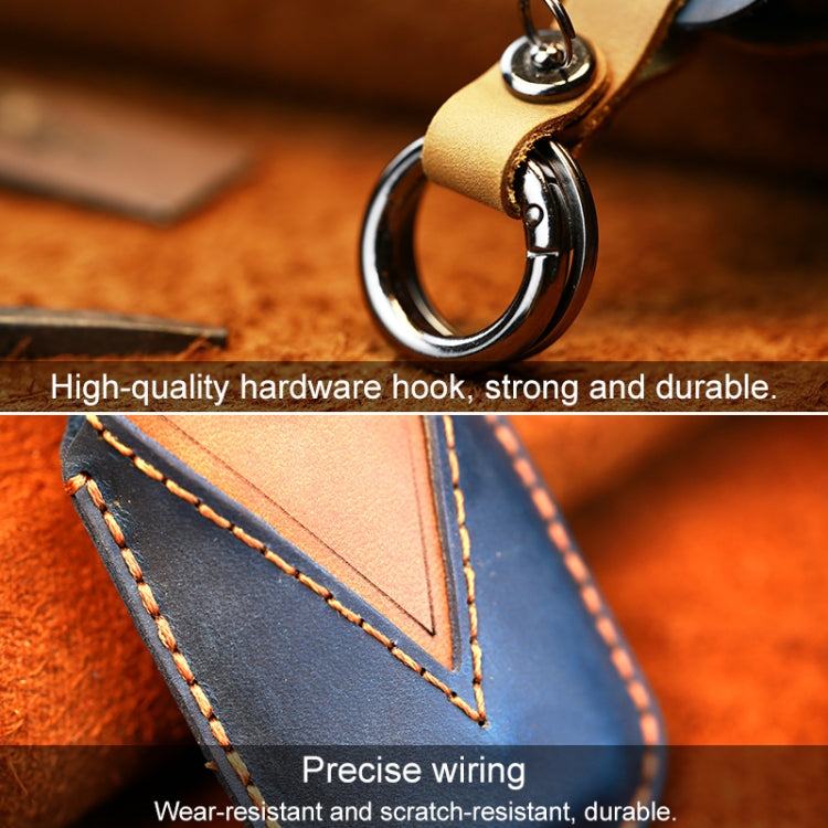 For Nissan Car Cowhide Leather Key Protective Cover Key Case, Four Keys Version (Red) - Car Key Cases by PMC Jewellery | Online Shopping South Africa | PMC Jewellery | Buy Now Pay Later Mobicred