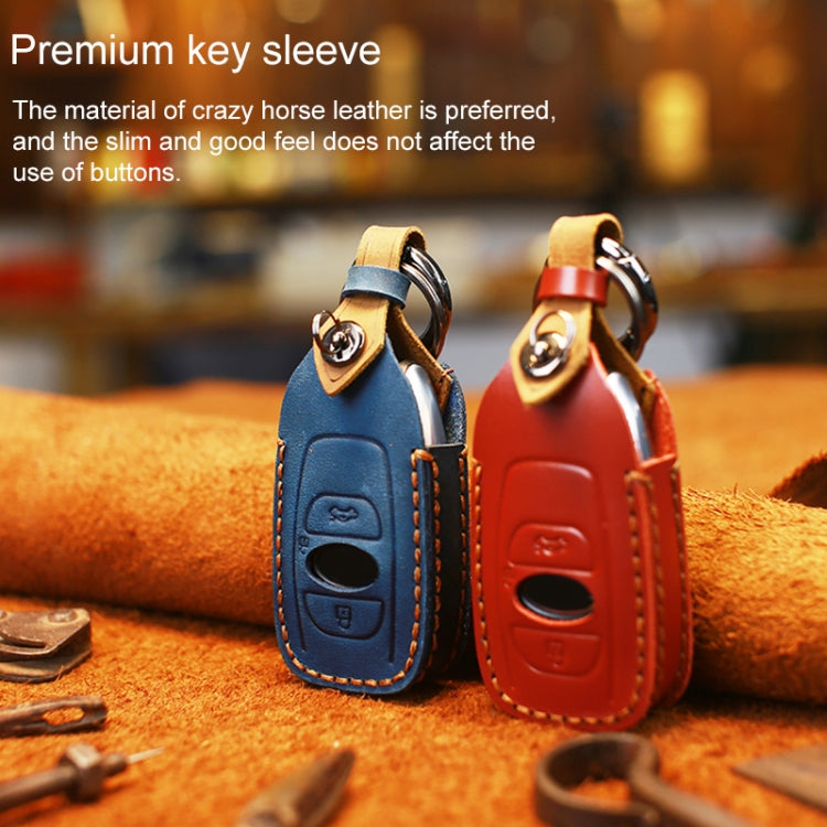 For Subaru Car Cowhide Leather Key Protective Cover Key Case (Red) - Car Key Cases by PMC TechLife | Online Shopping South Africa | PMC TechLife | Buy Now Pay Later Mobicred