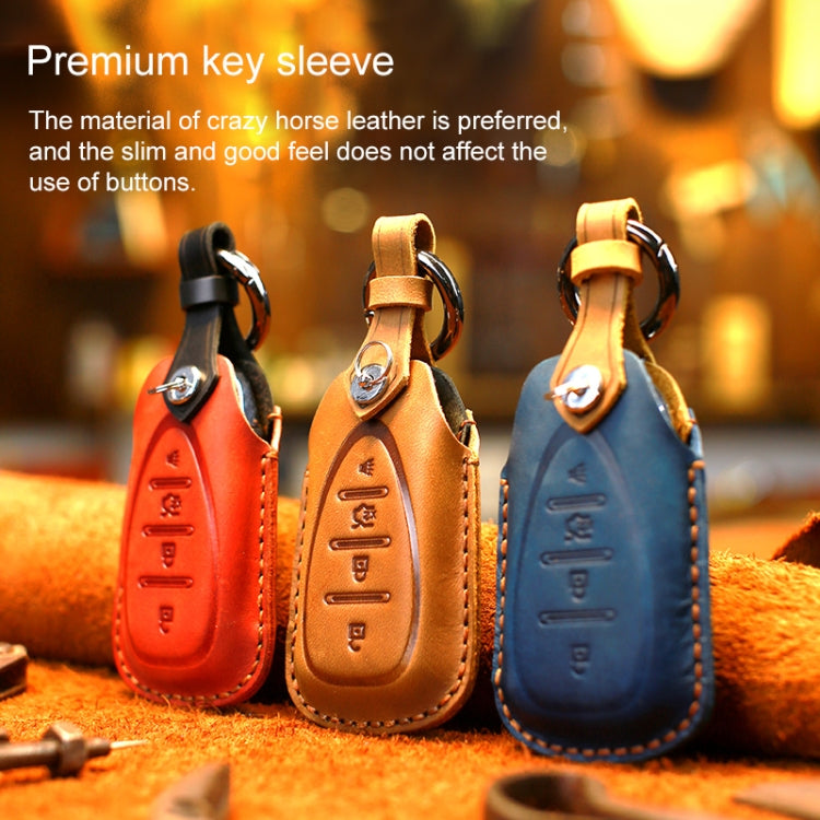 For Chevrolet Car Cowhide Leather Key Protective Cover Key Case, Three Keys Version (Red) - Car Key Cases by PMC Jewellery | Online Shopping South Africa | PMC Jewellery | Buy Now Pay Later Mobicred