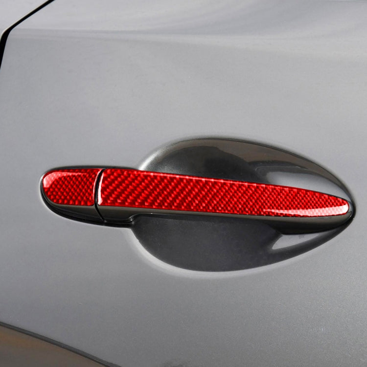 Car Carbon Fiber with Hole Outside Door Handle Decorative Sticker for Mazda CX-5 2017-2018, Right Drive (Red) - Car Interior Mouldings by PMC Jewellery | Online Shopping South Africa | PMC Jewellery | Buy Now Pay Later Mobicred