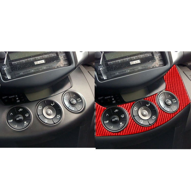 Car Carbon Fiber Central Control Switch Panel Decorative Sticker for Toyota RAV4 2006-2013, Left and Right Drive (Red) - Car Interior Mouldings by PMC Jewellery | Online Shopping South Africa | PMC Jewellery | Buy Now Pay Later Mobicred