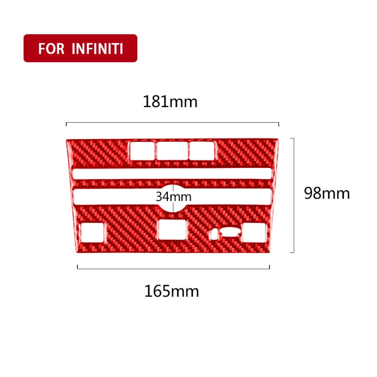 Car Carbon Fiber A Style CD Console Panel Decorative Sticker for Infiniti Q50 2014-2020, Right Drive(Red) - Car Interior Mouldings by PMC Jewellery | Online Shopping South Africa | PMC Jewellery | Buy Now Pay Later Mobicred