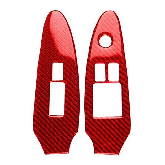 2 in 1 Car Carbon Fiber Window Lift Panel Decorative Sticker for Nissan 370Z / Z34 2009-, Right Drive Low-configured (Red) - Car Interior Mouldings by PMC Jewellery | Online Shopping South Africa | PMC Jewellery | Buy Now Pay Later Mobicred