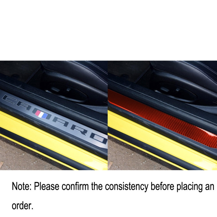 Car Carbon Fiber Welcome Pedal Panel Decorative Sticker for Chevrolet Camaro 2017-2019, Left and Right Drive Universal (Red) - Car Interior Mouldings by PMC Jewellery | Online Shopping South Africa | PMC Jewellery | Buy Now Pay Later Mobicred