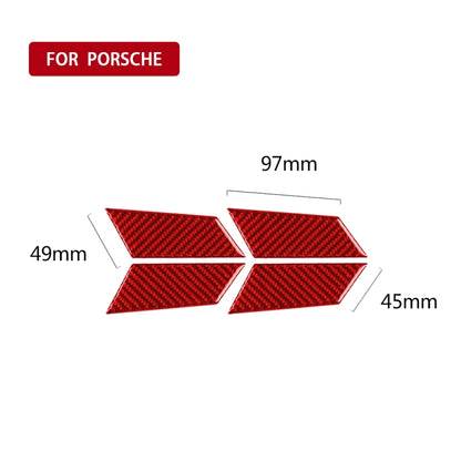 Car Carbon Fiber Inner Door Bowl Panel Decorative Sticker for Porsche Macan 2014-2021, Left and Right Drive Universal (Red) - Car Interior Mouldings by PMC Jewellery | Online Shopping South Africa | PMC Jewellery | Buy Now Pay Later Mobicred