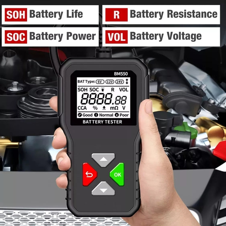 BM550 6V / 12V / 24V 3 in 1 Battery Tester Analyzer Battery Life Detector - Electronic Test by PMC Jewellery | Online Shopping South Africa | PMC Jewellery | Buy Now Pay Later Mobicred